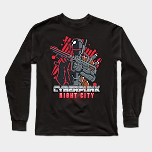 Cyberpunk Night City Gunner Long Sleeve T-Shirt